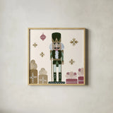 Vintage Nutcrackers V by Yvette St. Amant. Shown in a natural wood glass frame for a timeless modern aesthetic. Available as an archival giclee rolled canvas, fine art paper, or poster print. SKU 94715a.