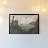 Vintage Rolling Hills by Yvette St. Amant. shown as a paper print in a black flame. Available as a archival giclee rolled canvas, fine art paper, or poster print. SKU 88213i.