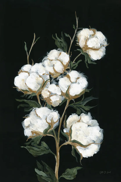 Vintage Stems of Cotton by Yvette St. Amant. SKU 89779h. Archival Giclee Fine art print for wall decor.