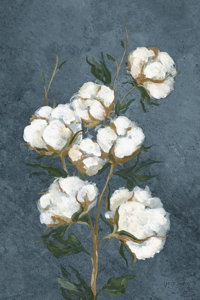 Vintage Stems of Cotton Denim by Yvette St. Amant. SKU 93266h. Archival Giclee Fine art print for wall decor.