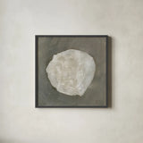 Wabi Sabi Circle by Yvette St. Amant. Shown in a sleek black glass frame for a contemporary gallery look. Available as an archival giclee rolled canvas, fine art paper, or poster print. SKU 103372a.