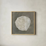 Wabi Sabi Circle by Yvette St. Amant. Shown in a natural wood glass frame for a timeless modern aesthetic. Available as an archival giclee rolled canvas, fine art paper, or poster print. SKU 103372a.