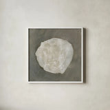 Wabi Sabi Circle by Yvette St. Amant. Shown in a crisp white glass frame for a clean and minimalist style. Available as an archival giclee rolled canvas, fine art paper, or poster print. SKU 103372a.