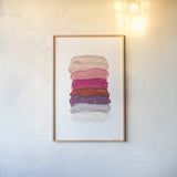 Warm Paint Palette by Yvette St. Amant. shown as a paper print in a natural frame. Available as a archival giclee rolled canvas, fine art paper, or poster print. SKU 92218h.