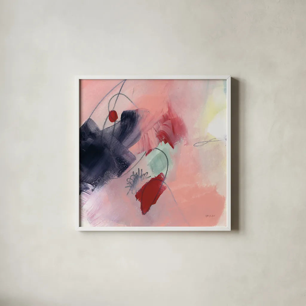 Weekend Retreat I by Yvette St. Amant. Shown in a crisp white glass frame for a clean and minimalist style. Available as an archival giclee rolled canvas, fine art paper, or poster print. SKU 102297a.