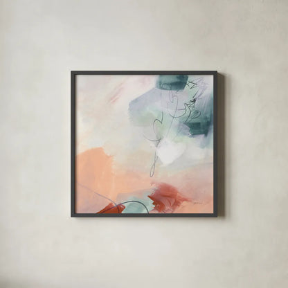 Weekend Retreat II by Yvette St. Amant. Shown in a sleek black glass frame for a contemporary gallery look. Available as an archival giclee rolled canvas, fine art paper, or poster print. SKU 102298a.