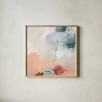 Weekend Retreat II by Yvette St. Amant. Shown in a natural wood glass frame for a timeless modern aesthetic. Available as an archival giclee rolled canvas, fine art paper, or poster print. SKU 102298a.