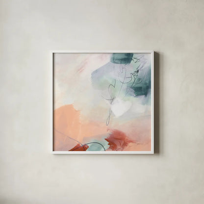 Weekend Retreat II by Yvette St. Amant. Shown in a crisp white glass frame for a clean and minimalist style. Available as an archival giclee rolled canvas, fine art paper, or poster print. SKU 102298a.