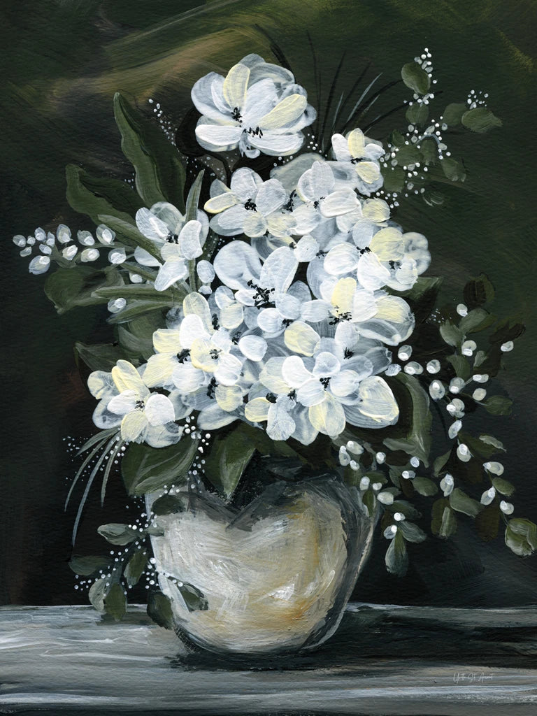 White Flowers in Vase by Yvette St. Amant