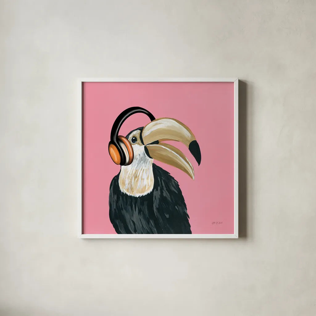 Wild I Sq by Yvette St. Amant. Shown in a crisp white glass frame for a clean and minimalist style. Available as an archival giclee rolled canvas, fine art paper, or poster print. SKU 89383a.