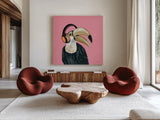 Wild I Sq by Yvette St. Amant. Shown as extra-large giant wall art in a modern living room. Available as an archival giclee rolled canvas, fine art paper, or poster print. SKU 89383a.