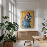 Wild III by Yvette St. Amant. shown as a print in a natural wood frame in a dining room. Available as a archival giclee rolled canvas, fine art paper, or poster print. SKU 88718h.