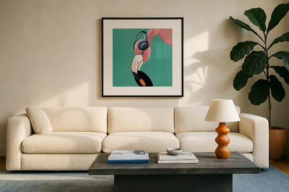 Wild IV Sq by Yvette St. Amant. Displayed in a glass frame with matte in a clean modern living room. Available as an archival giclee rolled canvas, fine art paper, or poster print. SKU 89384a.