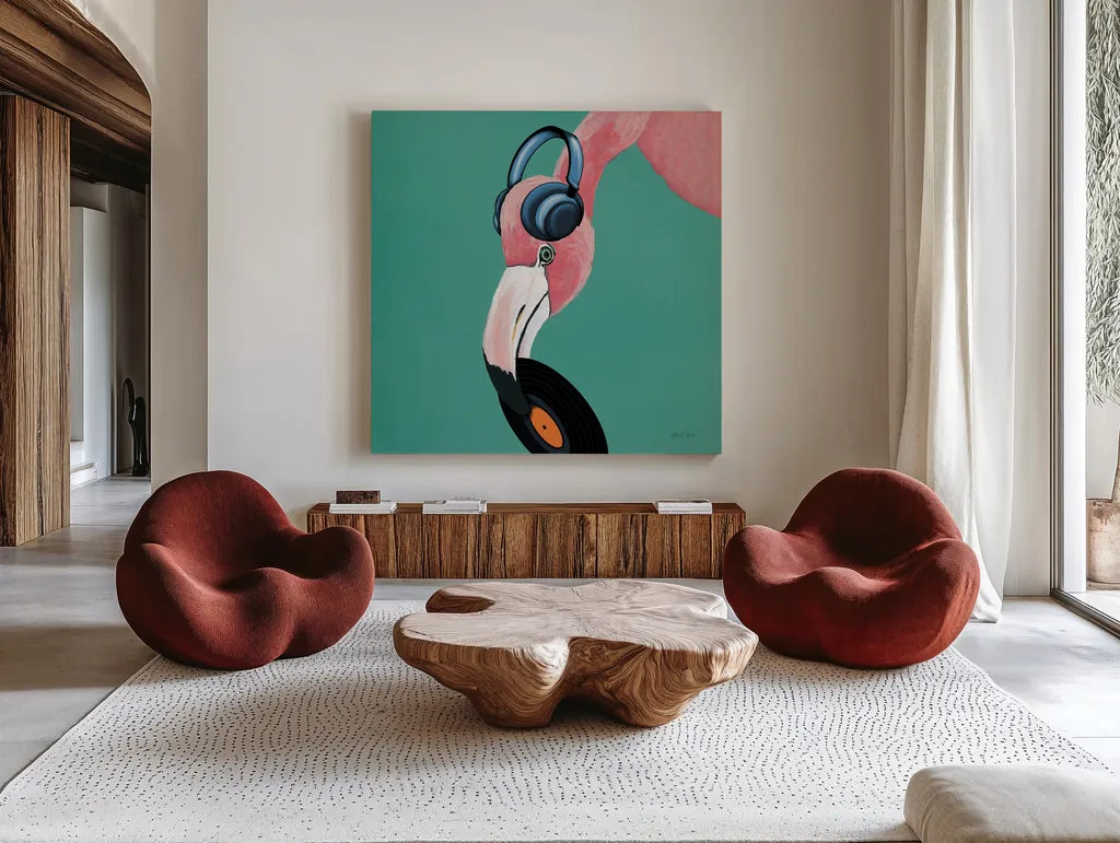 Wild IV Sq by Yvette St. Amant. Shown as extra-large giant wall art in a modern living room. Available as an archival giclee rolled canvas, fine art paper, or poster print. SKU 89384a.
