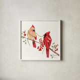 Winterberry Tidings I by Yvette St. Amant. Shown in a crisp white glass frame for a clean and minimalist style. Available as an archival giclee rolled canvas, fine art paper, or poster print. SKU 101222a.