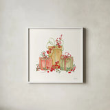 Winterberry Tidings III by Yvette St. Amant. Shown in a crisp white glass frame for a clean and minimalist style. Available as an archival giclee rolled canvas, fine art paper, or poster print. SKU 101224a.