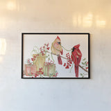 Winterberry Tidings V by Yvette St. Amant. shown as a paper print in a black flame. Available as a archival giclee rolled canvas, fine art paper, or poster print. SKU 101226i.