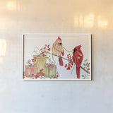 Winterberry Tidings V by Yvette St. Amant. shown as a paper print in a white frame. Available as a archival giclee rolled canvas, fine art paper, or poster print. SKU 101226i.