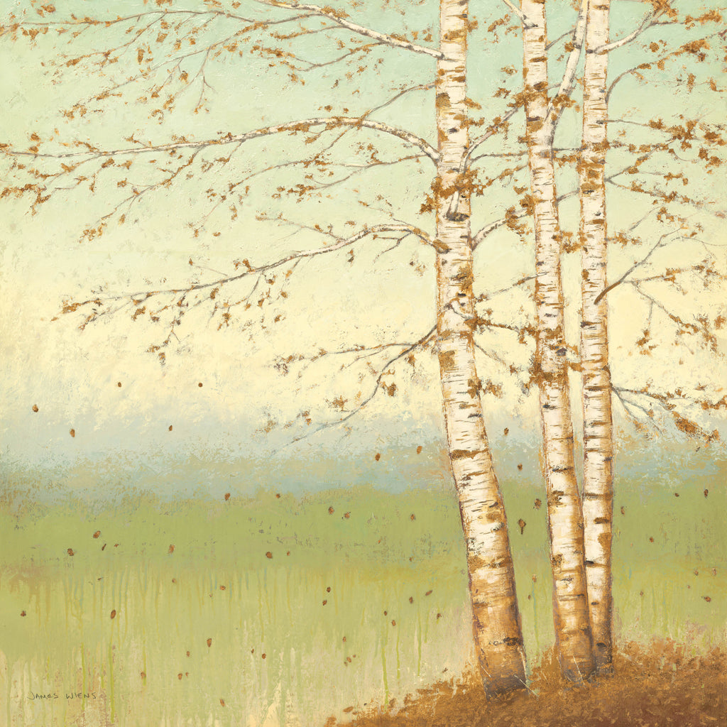 Reproduction of Golden Birch II with Blue Sky by James Wiens - Wall Decor Art