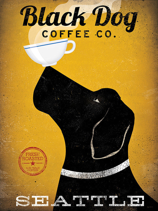 Reproduction of Black Dog Coffee Co Seattle by Ryan Fowler - Wall Decor Art