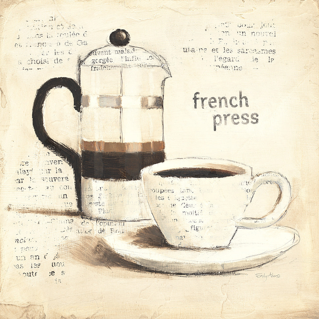 Reproduction of Parisian Coffee III by Emily Adams - Wall Decor Art