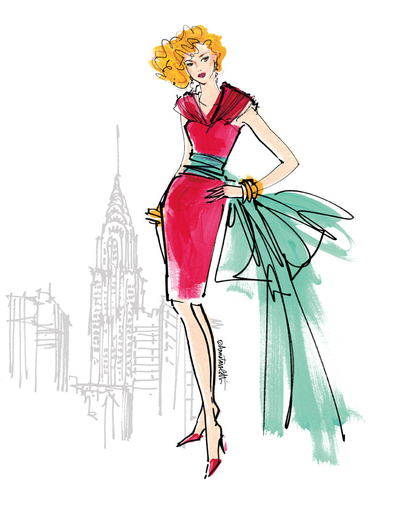 Reproduction of Colorful Fashion III New York by Anne Tavoletti - Wall Decor Art
