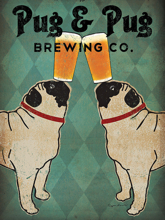 Reproduction of Pug and Pug Brewing by Ryan Fowler - Wall Decor Art