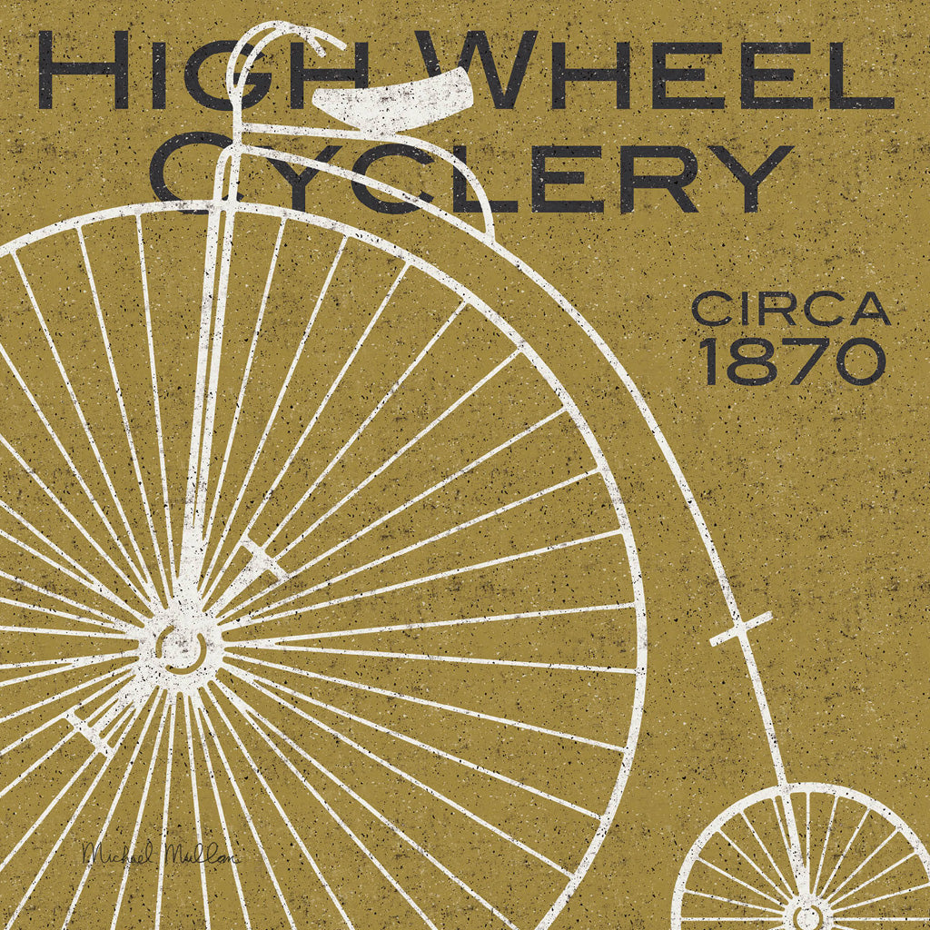 Reproduction of High Wheel Cyclery by Michael Mullan - Wall Decor Art