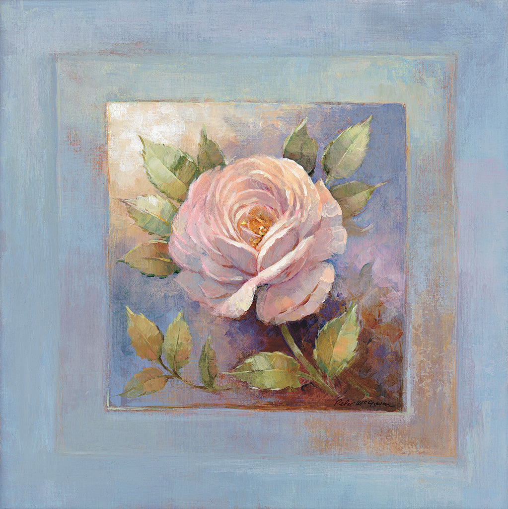 Reproduction of Roses on Blue IV by Peter McGowan - Wall Decor Art