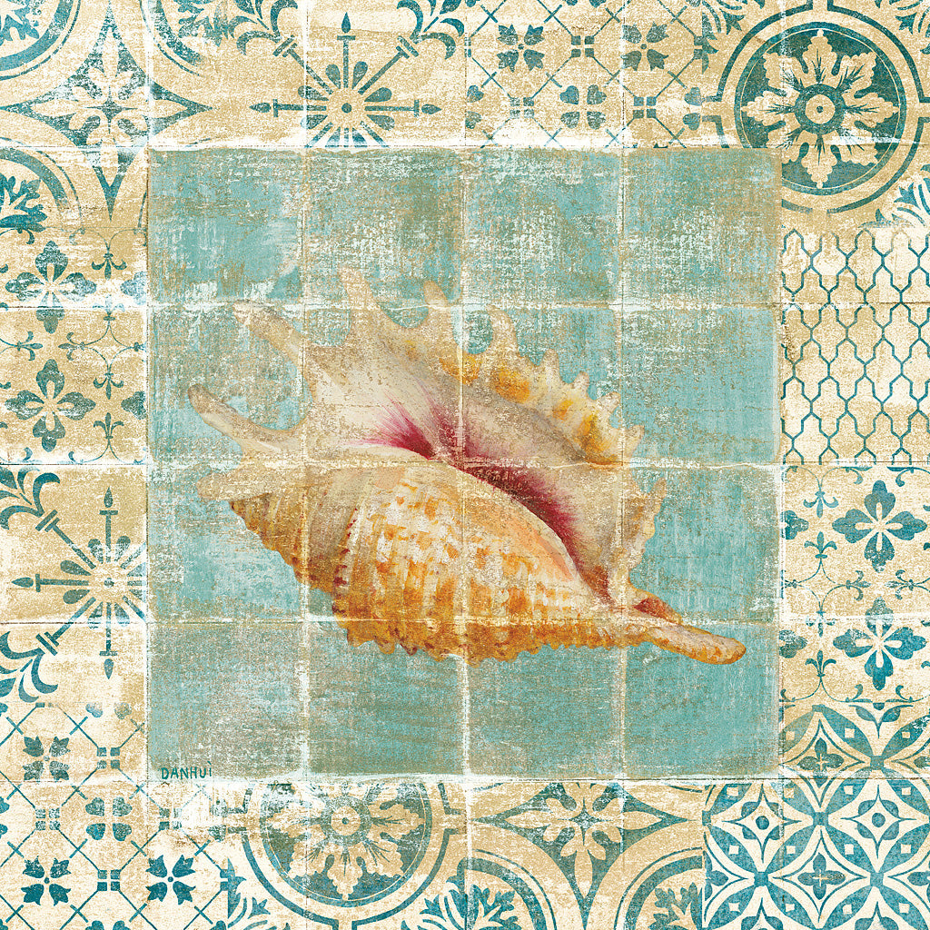 Reproduction of Shell Tiles II Blue by Danhui Nai - Wall Decor Art