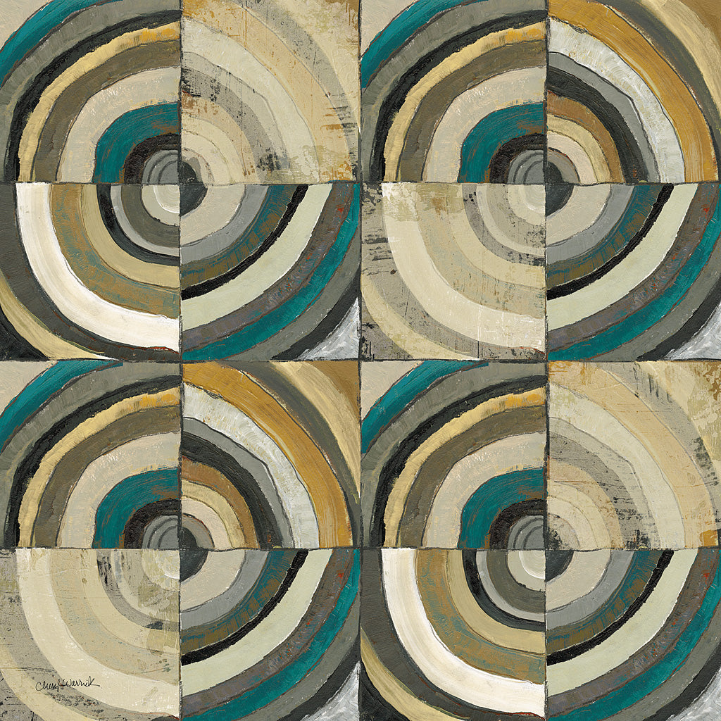 Reproduction of The Center II Abstract Turquoise by Cheryl Warrick - Wall Decor Art