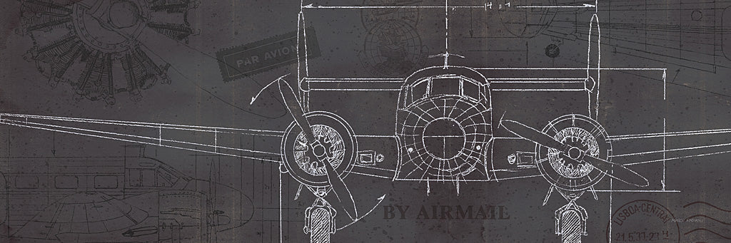 Reproduction of Plane Blueprint IV by Marco Fabiano - Wall Decor Art