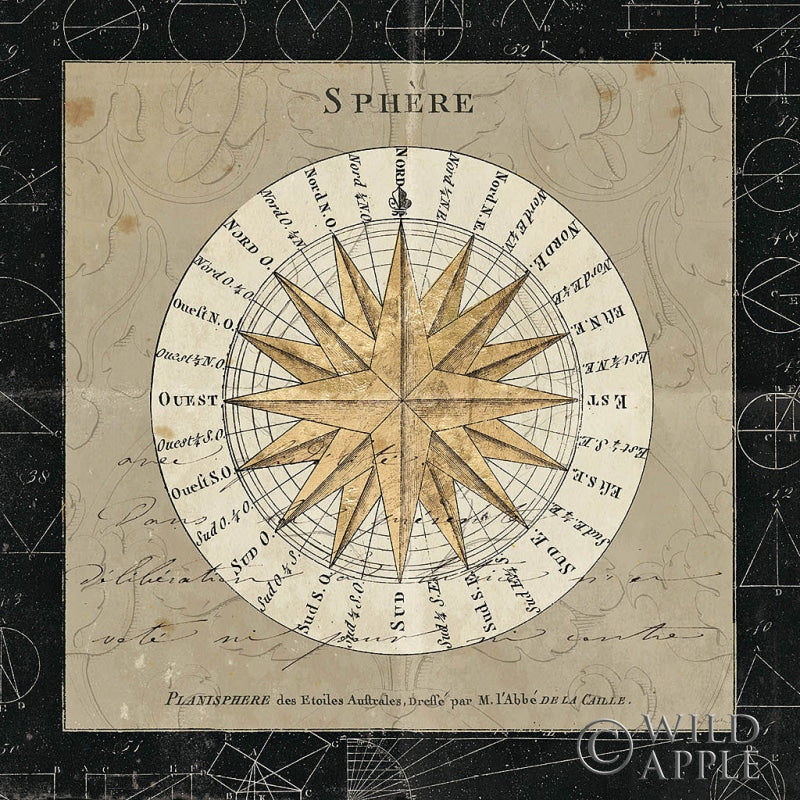 Reproduction of Sphere Compass by Sue Schlabach - Wall Decor Art