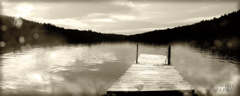Reproduction of Twilight Dock Sepia Crop by Sue Schlabach - Wall Decor Art