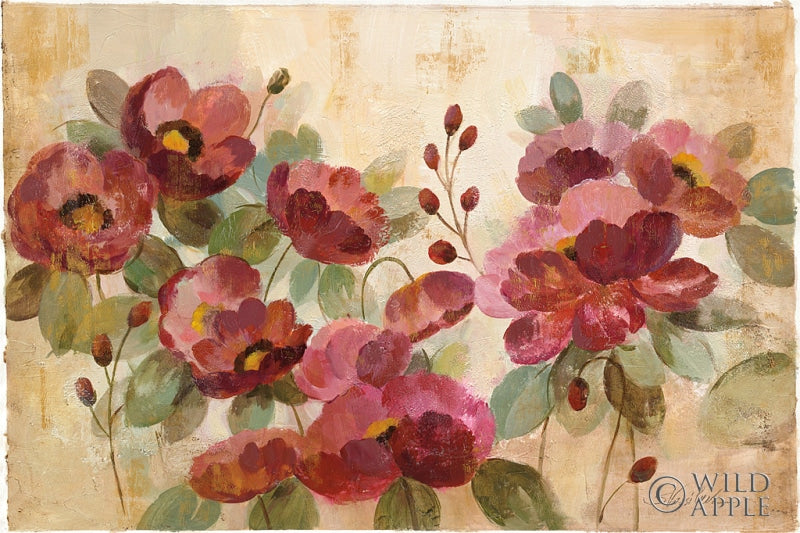 Reproduction of Fleurs Rouge by Silvia Vassileva - Wall Decor Art