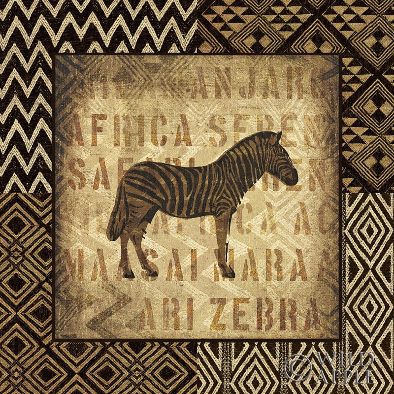 Reproduction of African Wild Zebra Border by Wild Apple Portfolio - Wall Decor Art
