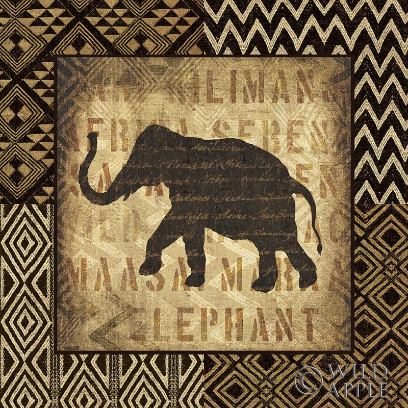 Reproduction of African Wild Elephant Border by Wild Apple Portfolio - Wall Decor Art