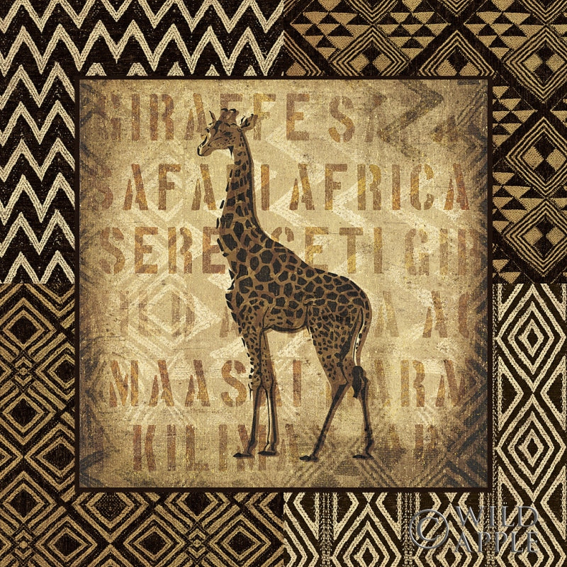 Reproduction of African Wild Giraffe Border by Wild Apple Portfolio - Wall Decor Art