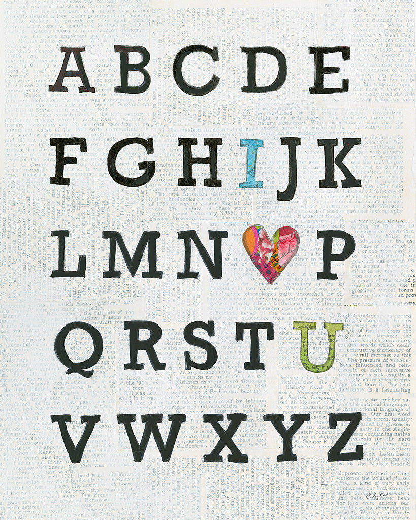 Reproduction of Alphabet on Print by Courtney Prahl - Wall Decor Art