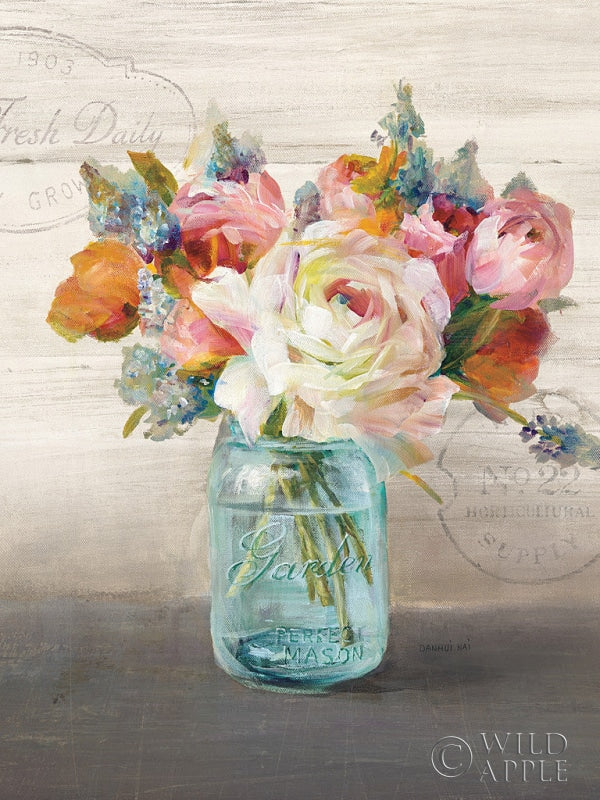 Reproduction of French Cottage Bouquet II Crop by Danhui Nai - Wall Decor Art