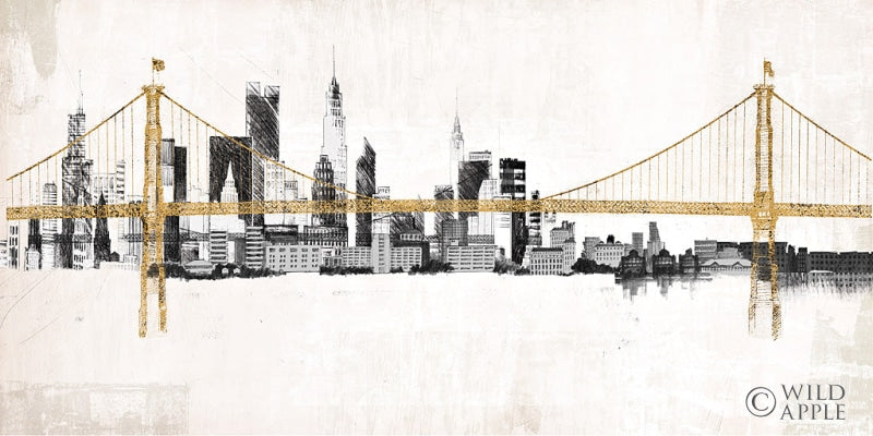 Reproduction of Bridge and Skyline by Avery Tillmon - Wall Decor Art