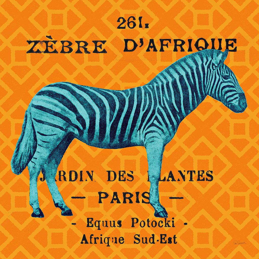 Reproduction of Bright Safari Zebra by Sue Schlabach - Wall Decor Art