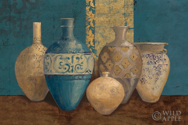 Reproduction of Aegean Vessels on Turquoise by Avery Tillmon - Wall Decor Art