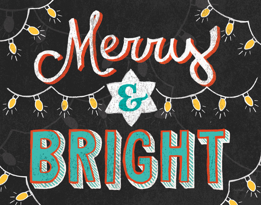 Reproduction of Merry and Bright Black by Mary Urban - Wall Decor Art