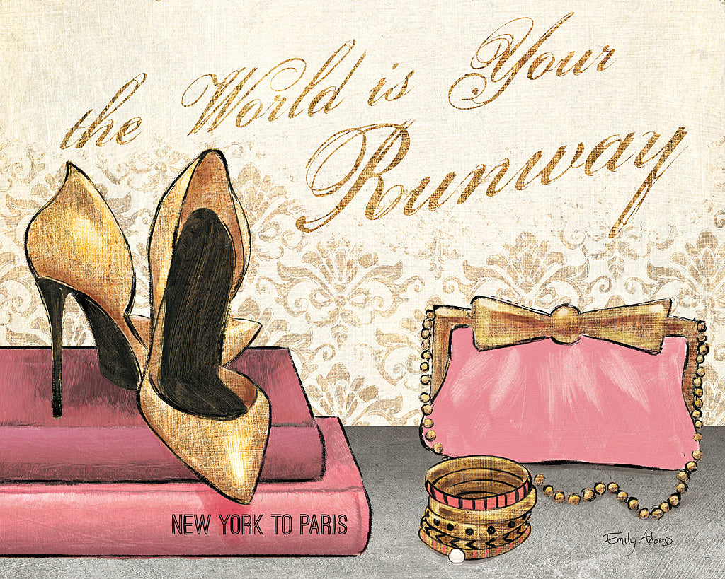 Reproduction of Shoe Fetish the World is Your Runway by Emily Adams - Wall Decor Art