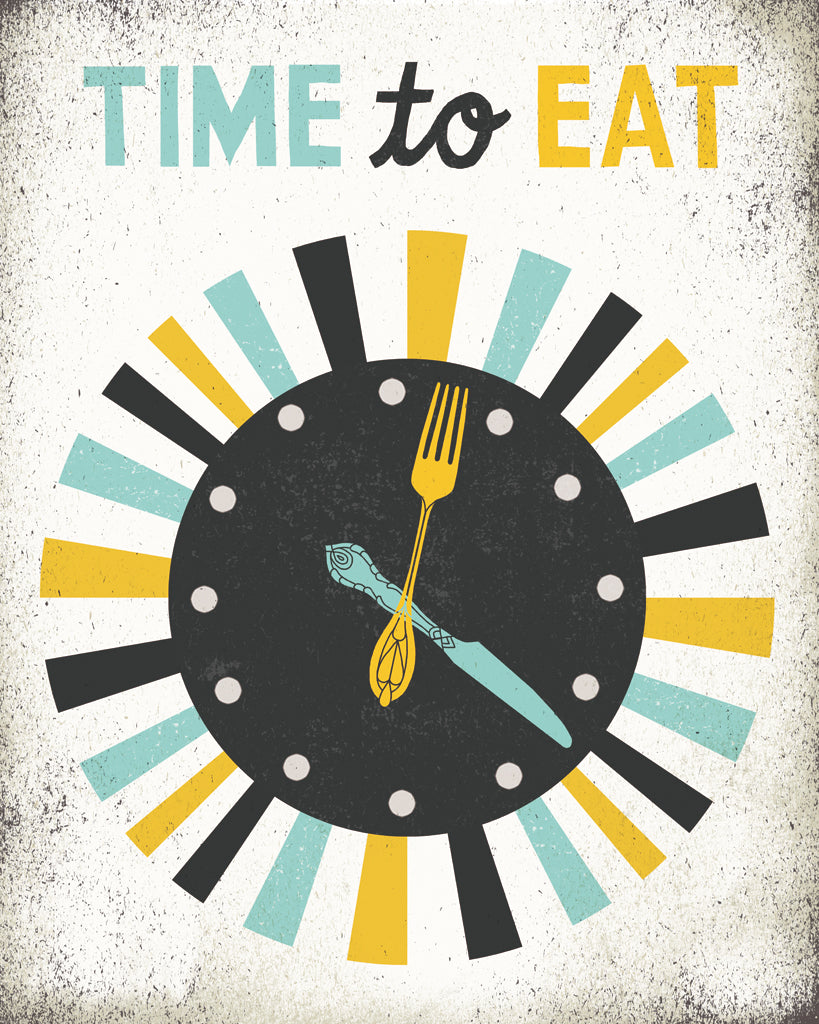 Reproduction of Retro Diner Time to Eat Clock by Michael Mullan - Wall Decor Art