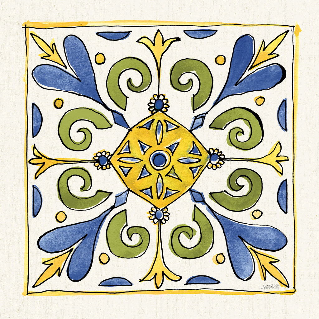 Reproduction of Citron Tiles I by Anne Tavoletti - Wall Decor Art