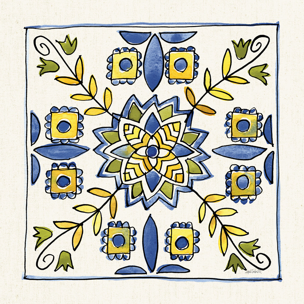 Reproduction of Citron Tiles II by Anne Tavoletti - Wall Decor Art