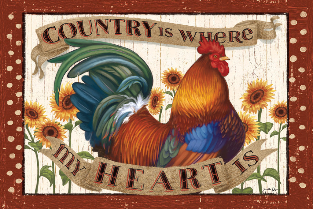 Reproduction of Country Heart I Dots by Janelle Penner - Wall Decor Art