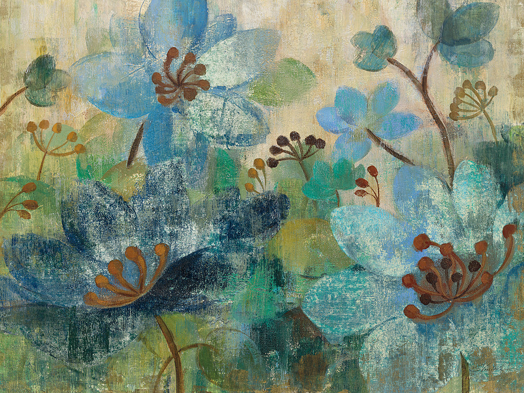 Reproduction of Peacock Garden White Flowers by Silvia Vassileva - Wall Decor Art